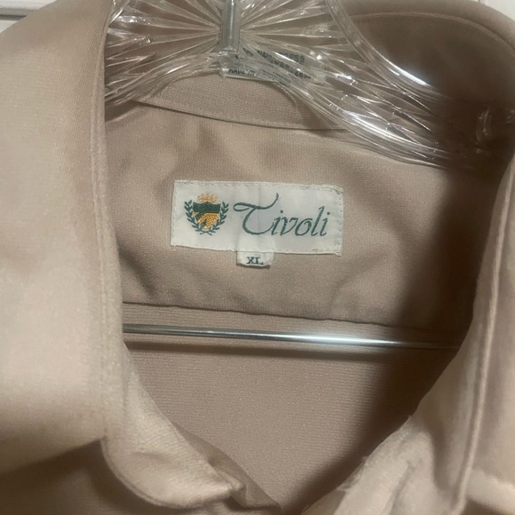 Vintage 70s Permanant Press Butter Satiny Tan Button Up SS Shirt Sz XL Pocket - Picture 4 of 4